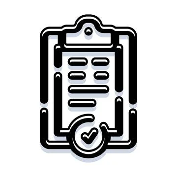 Clipboard icon with checkmark for completed task Illustrazione stock
