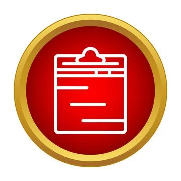 Clipboard icon with document lines displaying form Stock Illustration