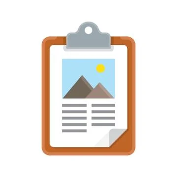 Clipboard Icon with flat design Stock Illustration
