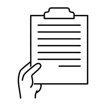 Clipboard icon. Flat pictogram for web. Line stroke. Simple pad symbol isolat Stock Illustration