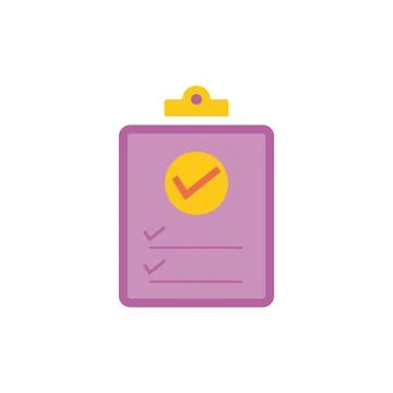 Clipboard icon flat vector illustration. Stock Illustration