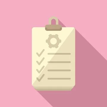 Clipboard icon flat vector. Work complete Stock Illustration