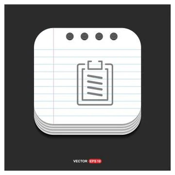 Clipboard Icon Gray icon on Notepad Style template Vector EPS 10 Free Icon Illustrazione stock