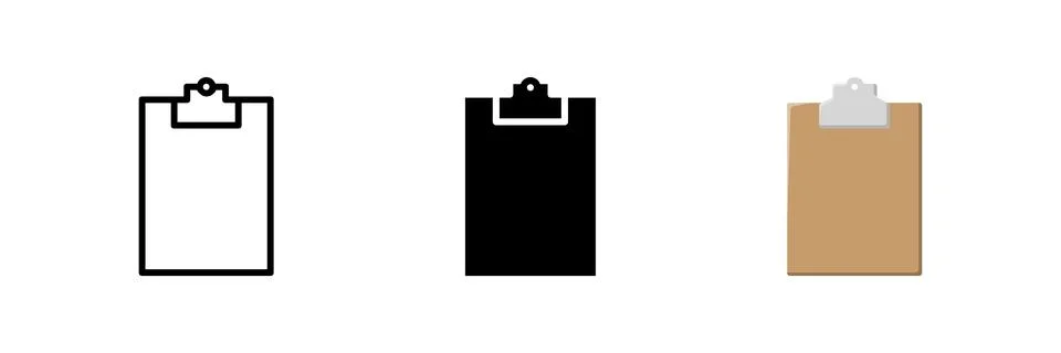 A clipboard icon, ideal for representing notes, tasks, exams, surveys, and .. Stock Illustration