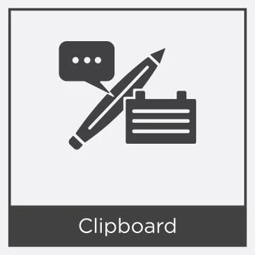 Clipboard icon isolated on white background Free Stock Illustration