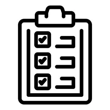 Clipboard icon outline vector. Form paper Illustrazione stock