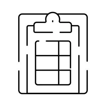 Clipboard icon representing data, report, or evaluation Illustrazione stock
