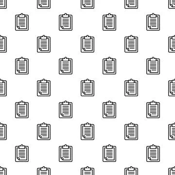 Clipboard icon seamless pattern creating black and white background Illustrazione stock
