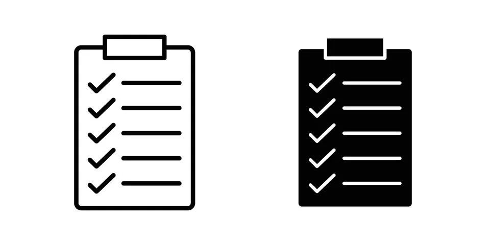 Clipboard icon set. Vector EPS 10 Stock Illustration