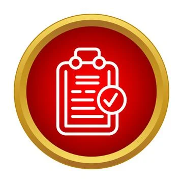 Clipboard icon showing a document with a completed checkmark Stockillustratie