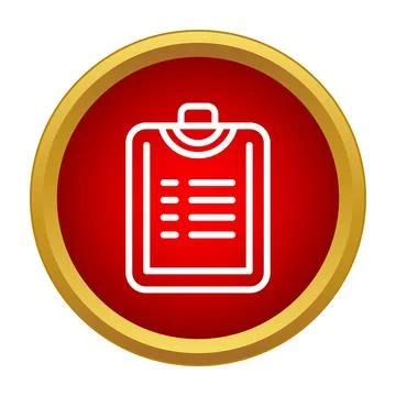 Clipboard icon showing document list in red circle 库存插图