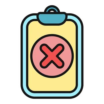 Clipboard icon showing document rejection or cancellation 库存插图