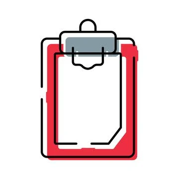 Clipboard icon showing document, task, and record Stock Illustration