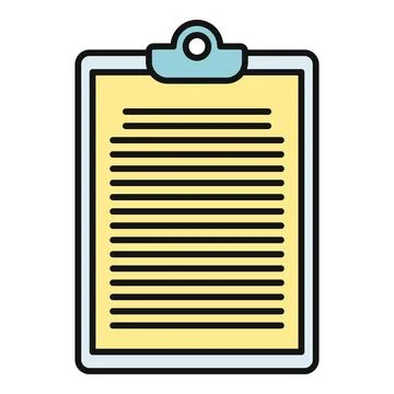 Clipboard icon showing a document with text lines Stock Illustration