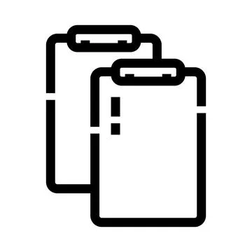 Clipboard icon showing duplicate documents Stockillustratie