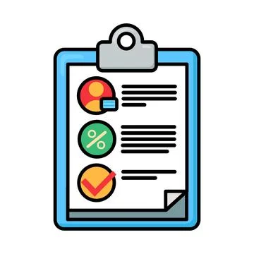Clipboard icon symbolizing checklist, document management, task organization Stockillustratie