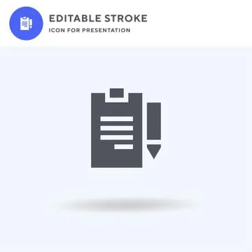 Clipboard icon vector, filled flat sign, solid pictogram isolated on white, l Stockillustratie