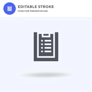 Clipboard icon vector, filled flat sign, solid pictogram isolated on white, l 스톡 일러스트