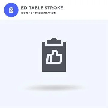 Clipboard icon vector, filled flat sign, solid pictogram isolated on white, l Stockillustratie