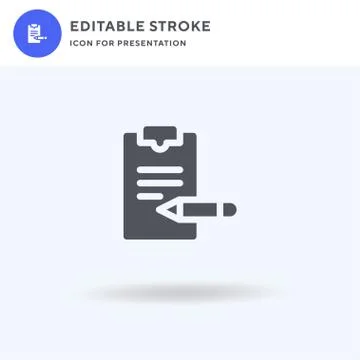 Clipboard icon vector, filled flat sign, solid pictogram isolated on white, l Stock Illustration