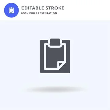 Clipboard icon vector, filled flat sign, solid pictogram isolated on white, logo Illustrazione stock