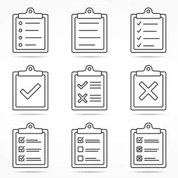 Clipboard Icons Stock Illustration