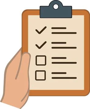 Clipboard inspection checklist for quality control auditing Stock Illustration