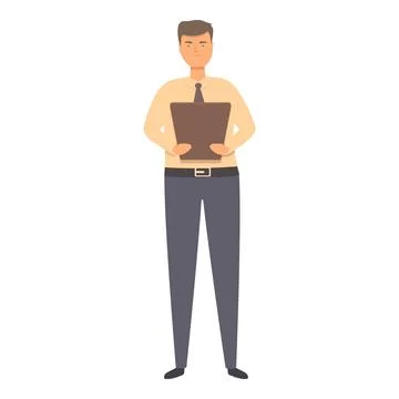 Clipboard inventory icon cartoon vector. Manager person イラスト素材