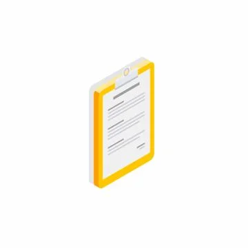 Clipboard Isometric right view - Shadow icon vector isometric. Stock Illustration