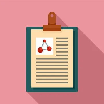 Clipboard learning physics icon, flat style イラスト素材