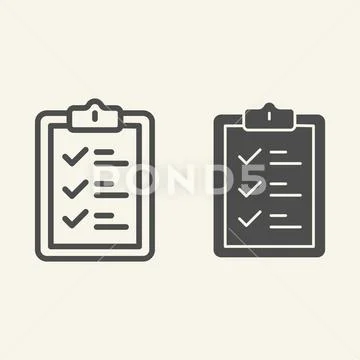 Clipboard line and glyph icon. Document vector illustration isolated on white Stock Illustration