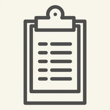 Clipboard line icon. Document graph vector illustration isolated on white. Form Stock Illustration