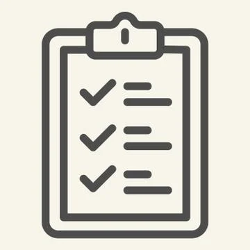 Clipboard line icon. Document vector illustration isolated on white. Checklist Illustrazione stock