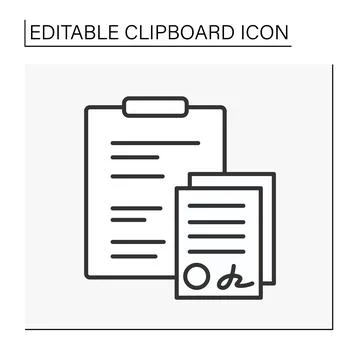 Clipboard line icon Stock Illustration