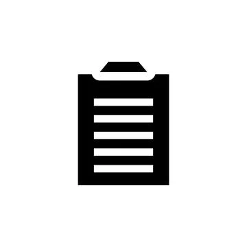 Clipboard List, Checklist Solid Flat Vector Icon Isolated on White Background イラスト素材