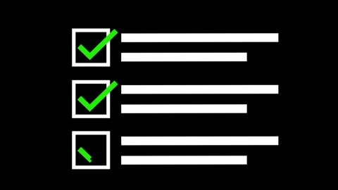 Clipboard with a list of tick checkmarks.To do list complete notes writing .. Stock Footage 311139903