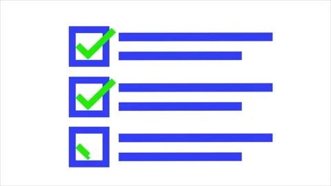 Clipboard with a list of tick checkmarks.To do list complete notes writing .. Stock Footage 311139914
