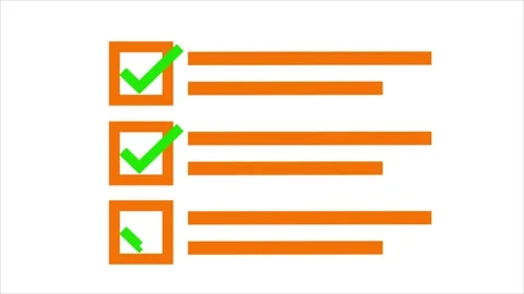 Clipboard with a list of tick checkmarks.To do list complete notes writing .. Stock Footage 311139916