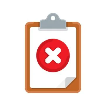 Clipboard with mark about refusal. Stock-Illustration