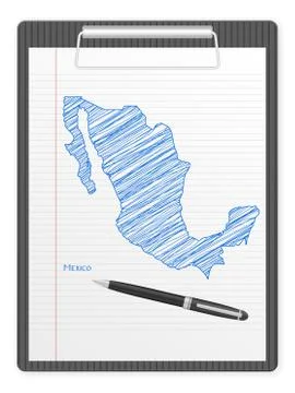 Clipboard mexico map Illustrazione stock