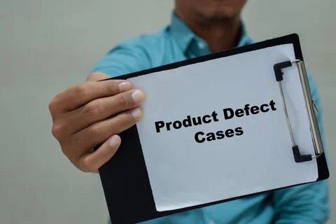 Clipboard with the name of the product defect cases. Stock Photos