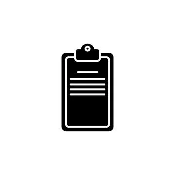 Clipboard or checklist icon. vector illustration black on white background Stock Illustration