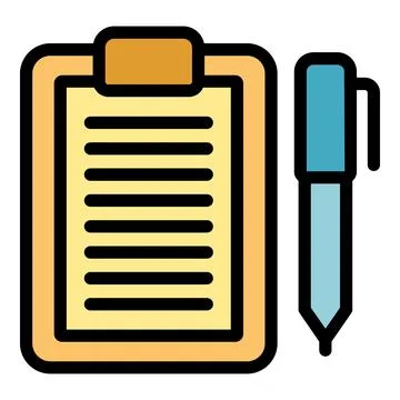 Clipboard with pen displaying taking notes concept Stock Illustration