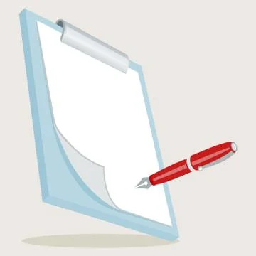 Clipboard with Pen Illustrazione stock