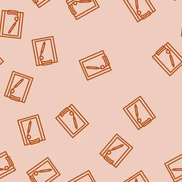 Clipboard pen list line vector seamless pattern Stock Illustration