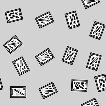 Clipboard pen list vector seamless pattern イラスト素材