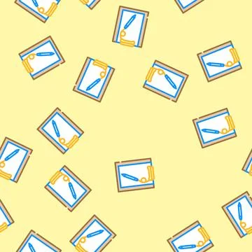 Clipboard pen list vector seamless pattern 스톡 일러스트