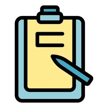 Clipboard pencil icon vector flat Stock Illustration