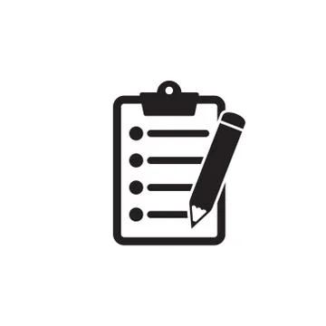 Clipboard with pencil vector icon. Stock Illustration