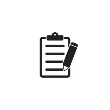 Clipboard with pencil vector icon. Stock Illustration